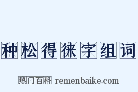 种松得徕字组词是什么意思的图片